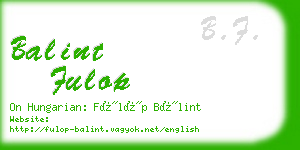 balint fulop business card